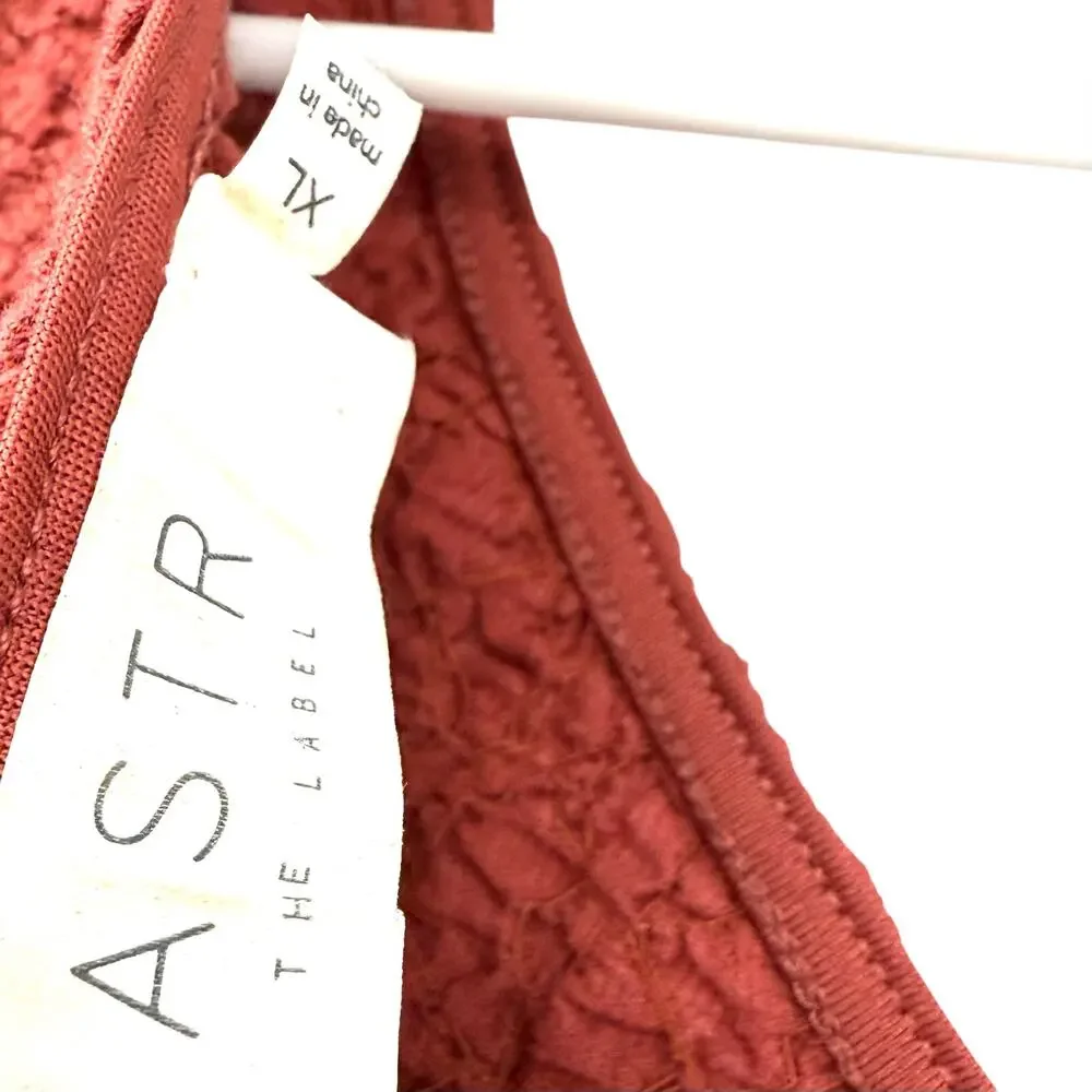 ASTR THE LABEL XL Womens Burnt Orange Long Sleeve Blouse Shirt Top
